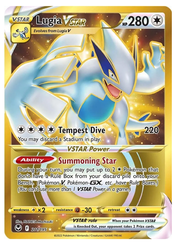 Gold Lugia VSTAR - Silver Tempest - Pokemon Card