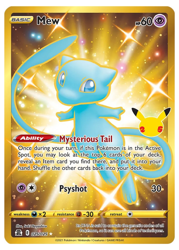 Gold Shiny Mew - Celebrations - Pokemon Card