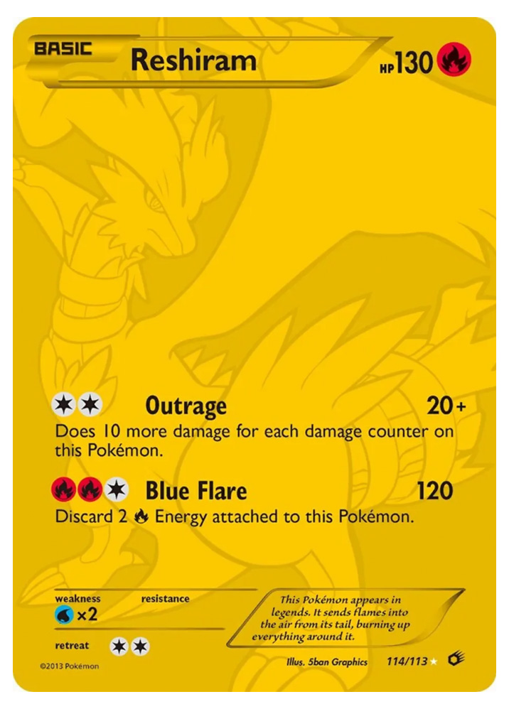 Gold Reshiram - Legendary Treasures - Pokemon Card