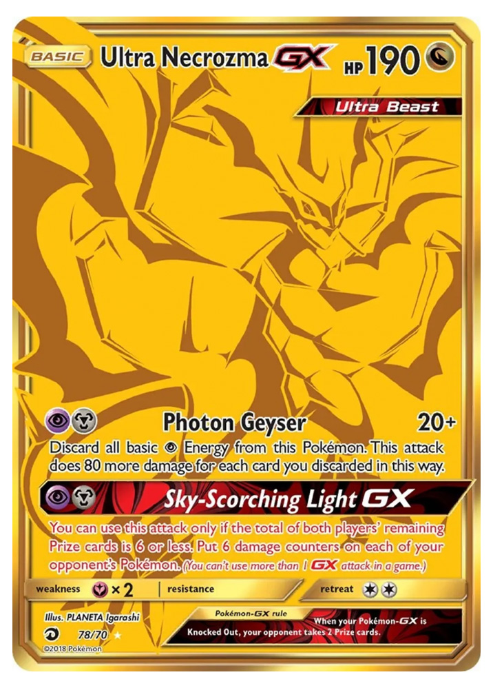 Gold Ultra Nekrozma GX - Dragon Majesty - Pokemon Card